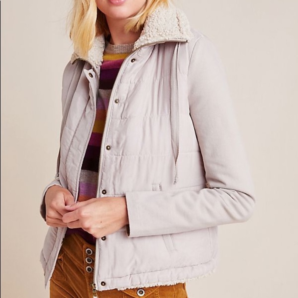 Anthropologie Marrakech Quilted Sherpa Jacket - XL